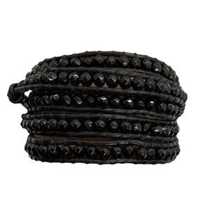 Black Natural Stone Wrap Bracelet